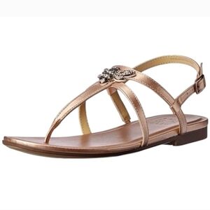 Naturalizer Tilly Women's Bronze Metallic Sandals with Bee & Flower Rhinestones.